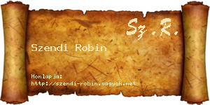 Szendi Robin névjegykártya